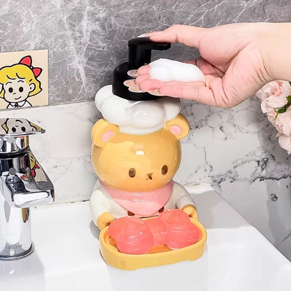 Bear ceramic hand dispenser