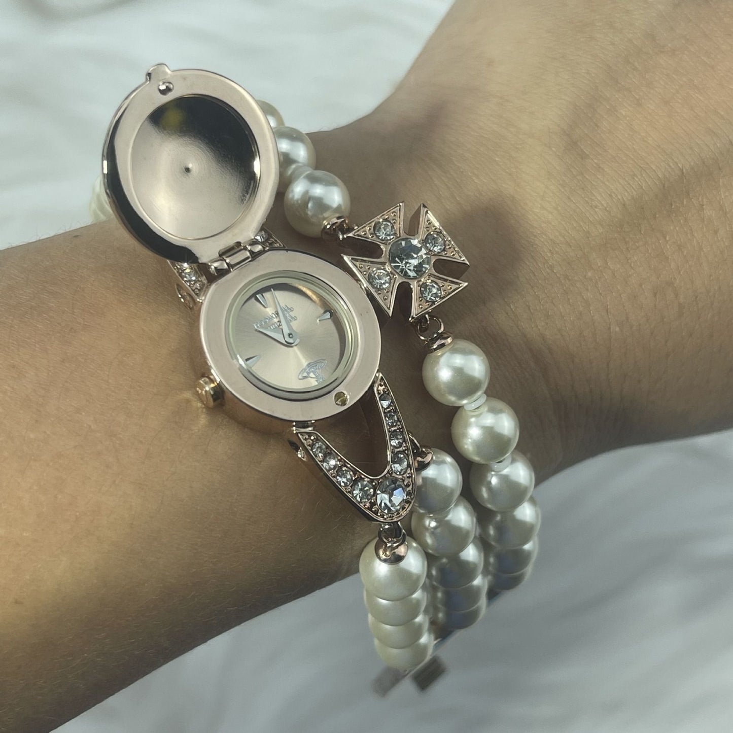 Viviene west wood watch and bracelet