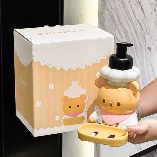 Bear ceramic hand dispenser
